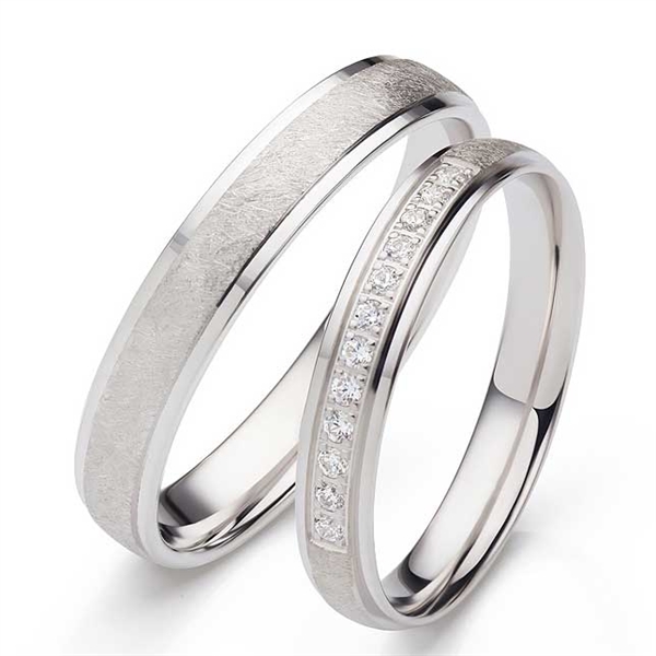 Vielsesringe i Sølv med Zirkoniasten - 3,5 og 4,0 mm