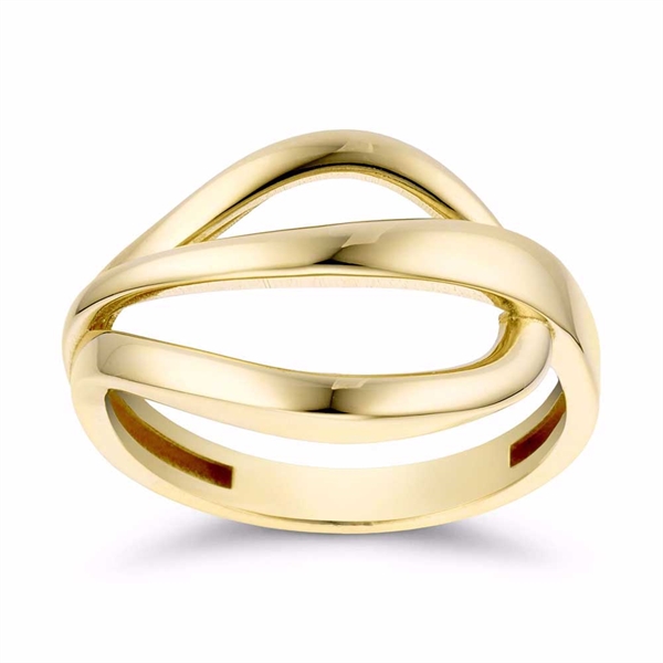 Ring i 8 Karat Guld med Åbent Bølgedesign