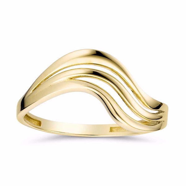 Ring i 8 karat guld med bølget design