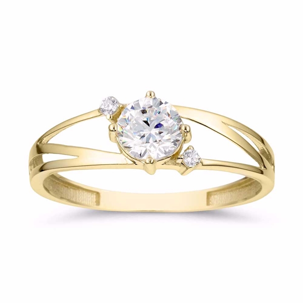 Ring i 8 karat guld med zirkonia