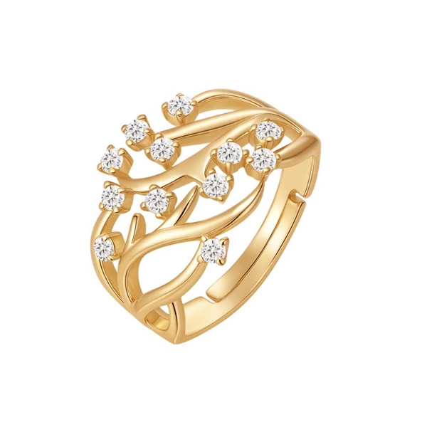 Ring i forgyldt 925 Sterling sølv med zirkonia