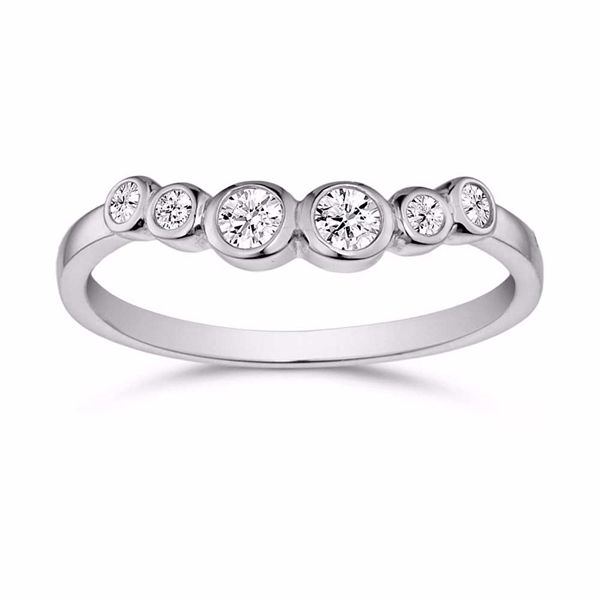Ring i Rhodineret Sterling Sølv med Zirkonia