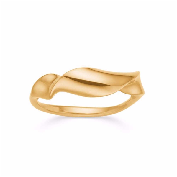 Ring i forgyldt Sølv - Bølget Design