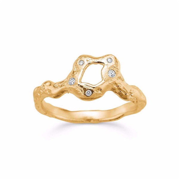 Seville Jewelry forgyldt Sølv ring med Zirkonia