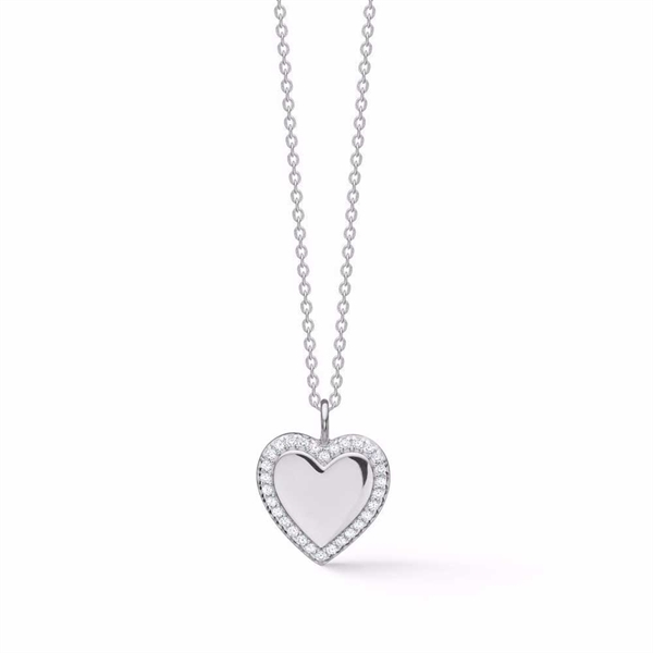 Seville Jewelry Halskæde i 925 Sterling Sølv med Hjerte og Zirkonia