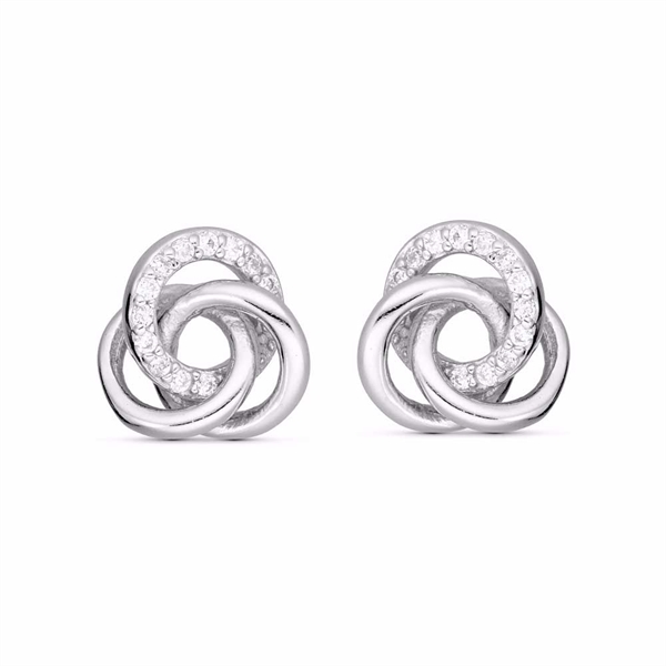 Sølv Ørestikker med Ringe og Zirkonia