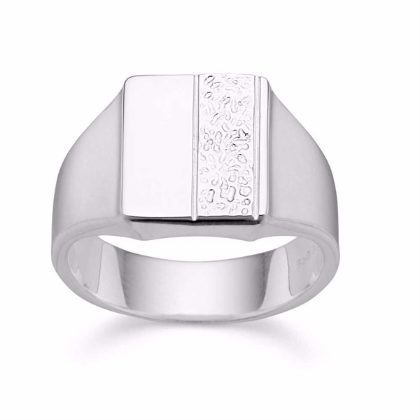 Herre Signet Ring i Sølv - Firkantet Design