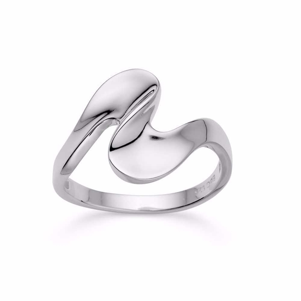 Bølget Sølvring i Sterling Sølv - Organisk Design