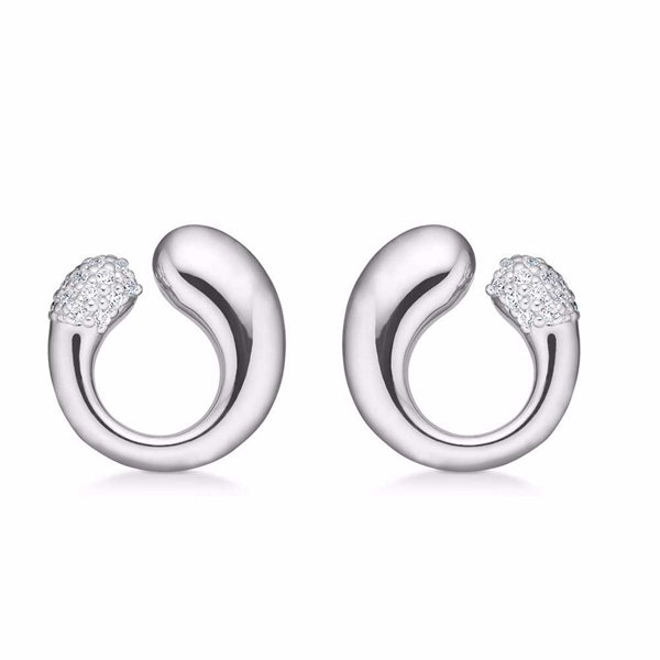 Guld & Sølv Design Ørestikker i Sterling Sølv med Zirkonia
