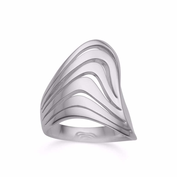 Sølvring med Buet Design - GULD & SØLV DESIGN