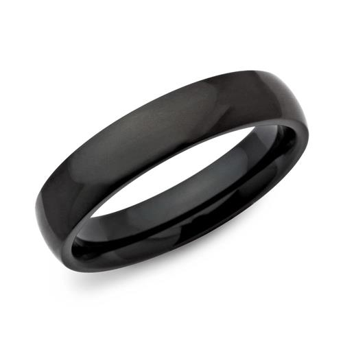 Sort Vielsesring i Rustfrit Stål - 5 mm