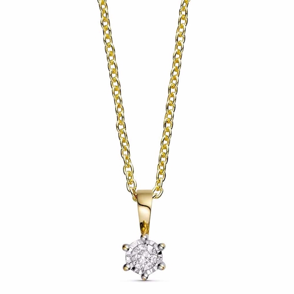 Vedhæng i 8 kt. Guld med Diamant 0,10 ct