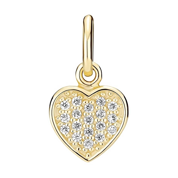 Vedhæng i 8 kt. Guld med Hjerte og Zirkonia