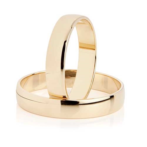 BARTOLI Classic vielsesringe i 14 kt. Guld - 4 mm