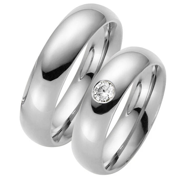 Klassiske vielsesringe i Sterlingsølv med Zirkonia